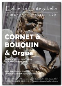 Cornet A Bouquin & Orgue. Le dimanche 3 avril 2016 à Cintegabelle. Haute-Garonne.  17H00